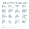 Felt Sense Vocabulary | Inner Flow Somatic Counselling